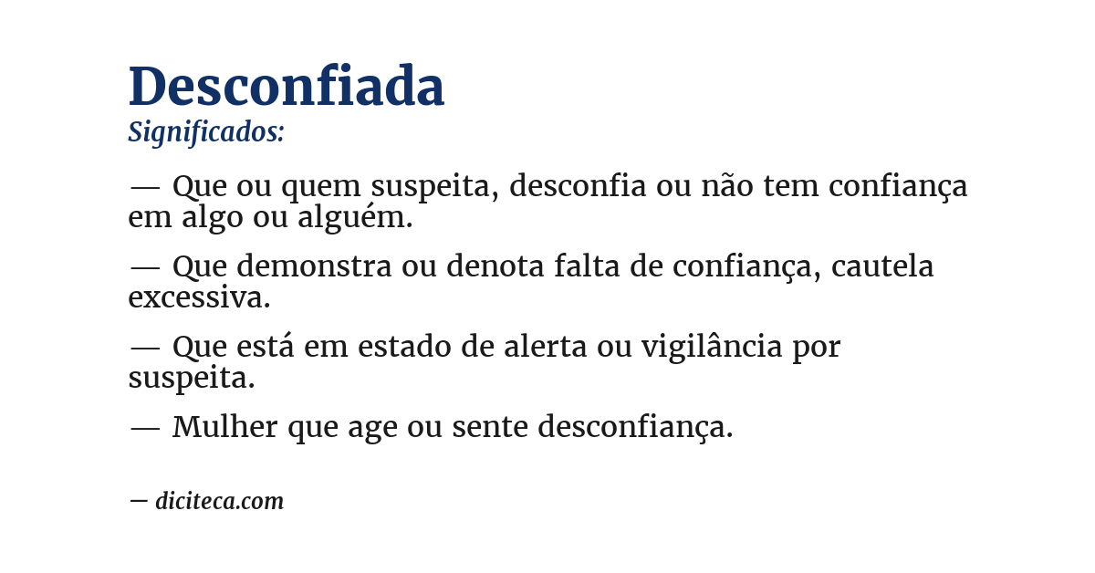 Significado de desconfiada