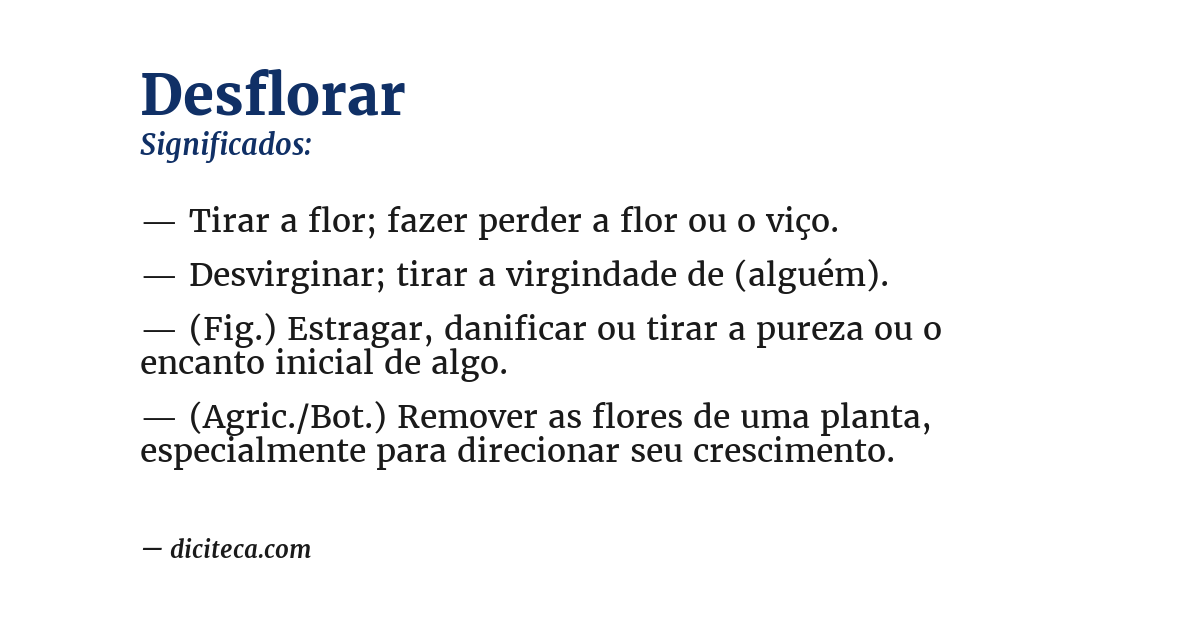 Significado de desflorar