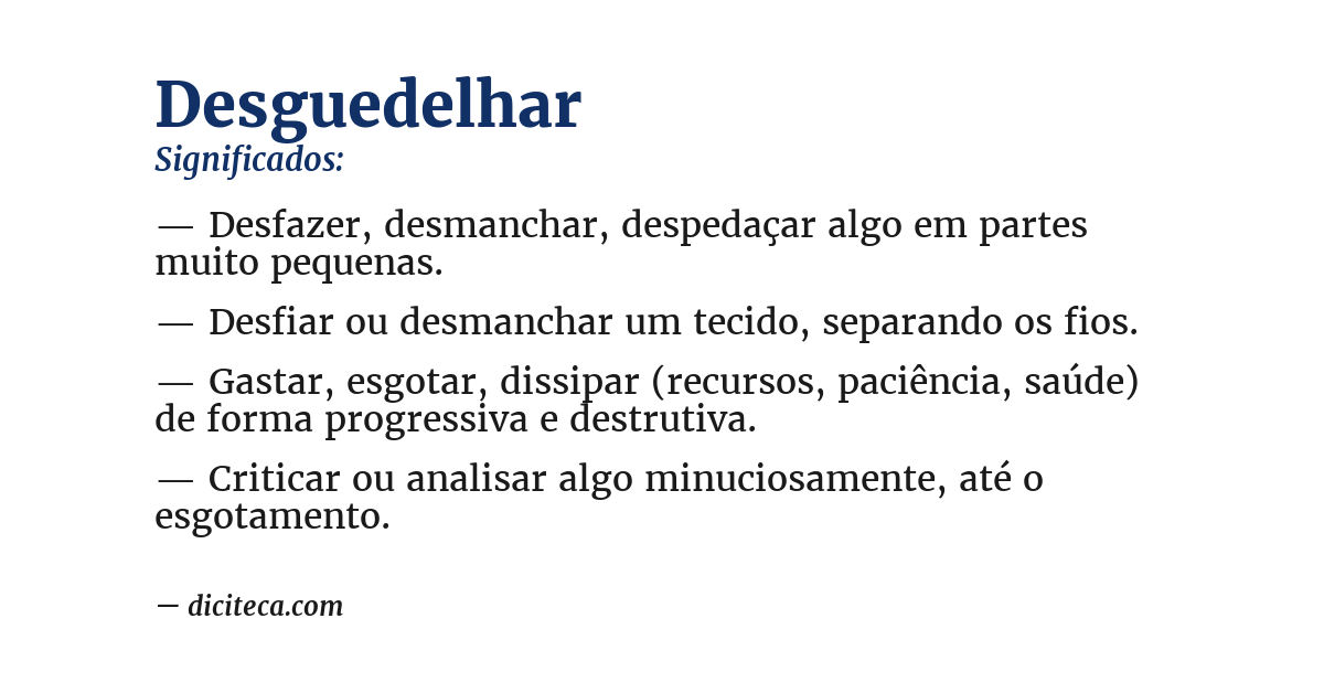 Significado de desguedelhar