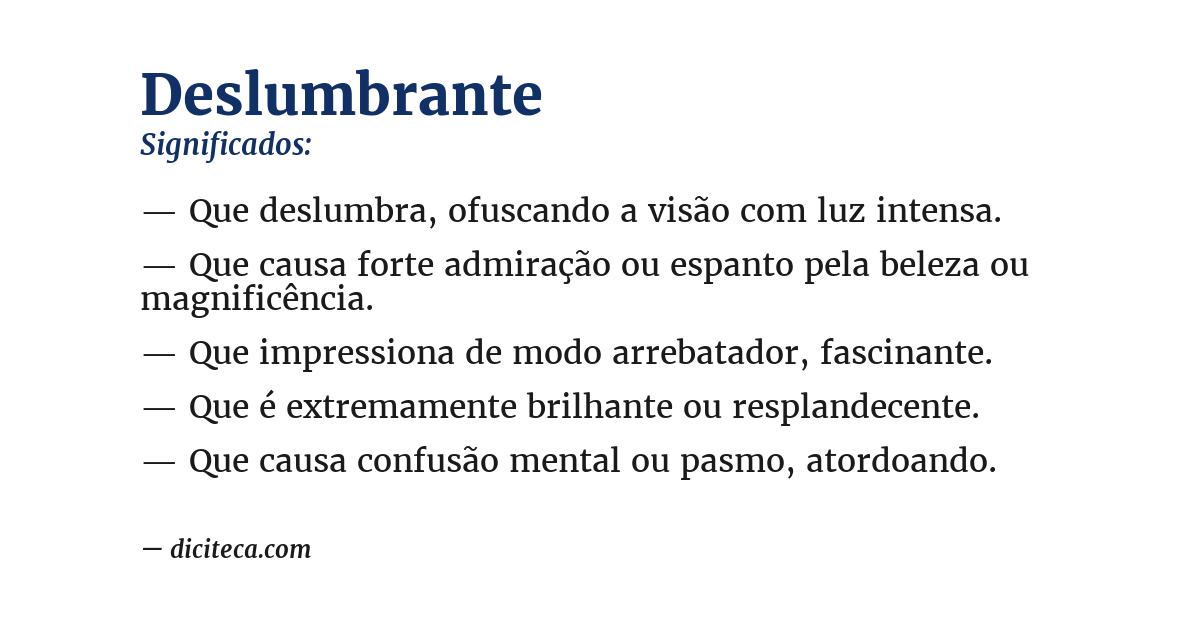 Significado de deslumbrante