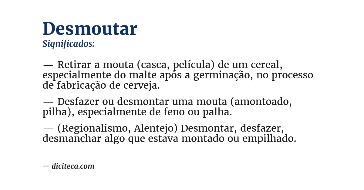 Significado de desmoutar
