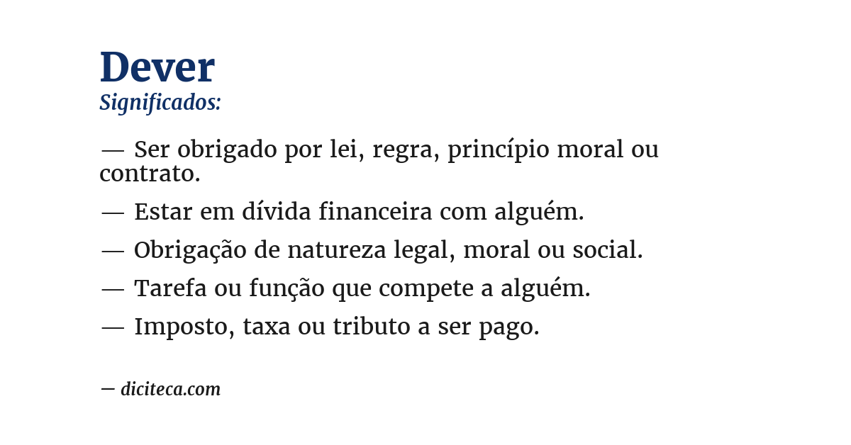 Significado de dever