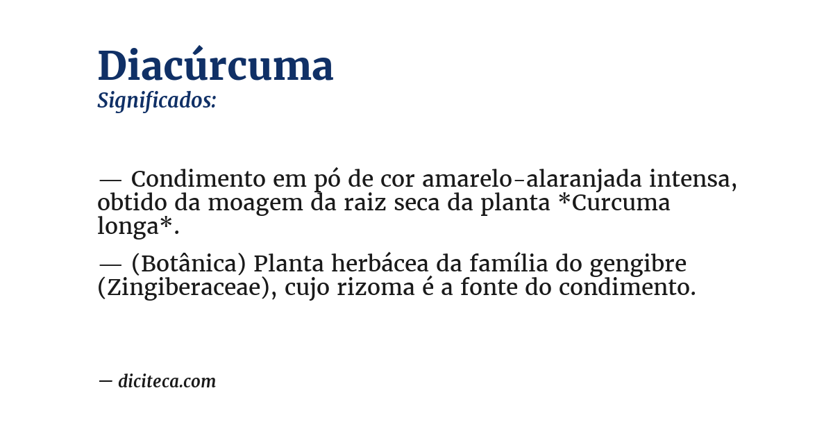 Significado de diacúrcuma