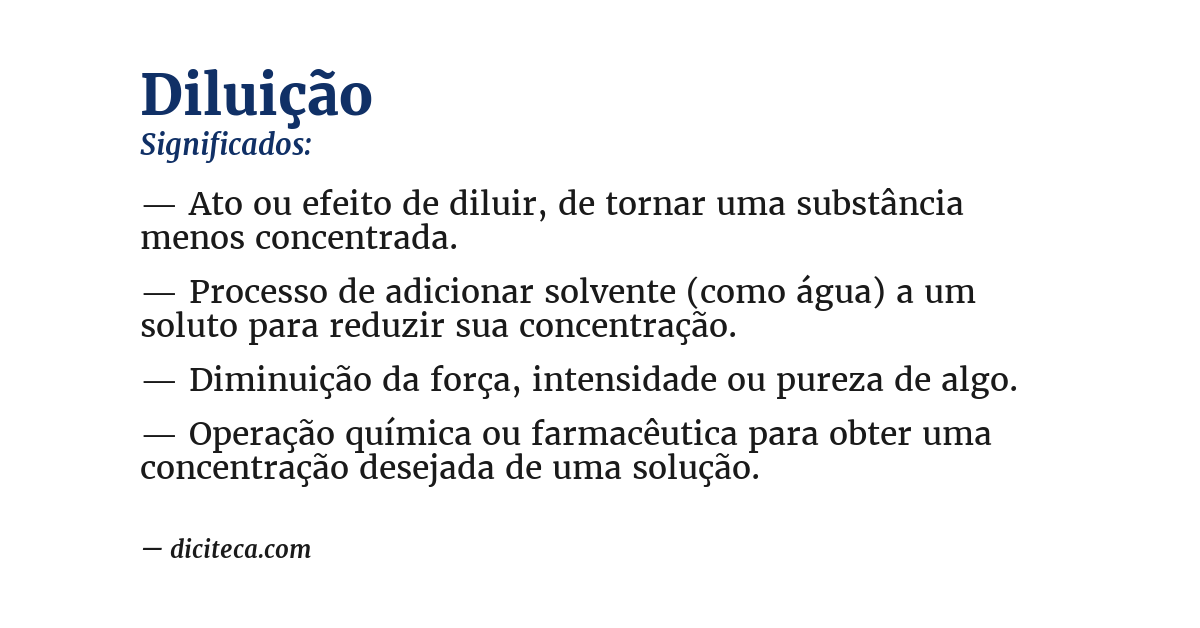 Significado de diluição