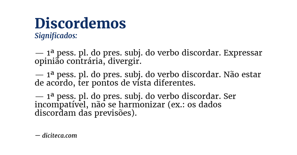 Significado de discordemos
