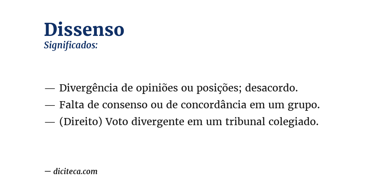 Significado de dissenso