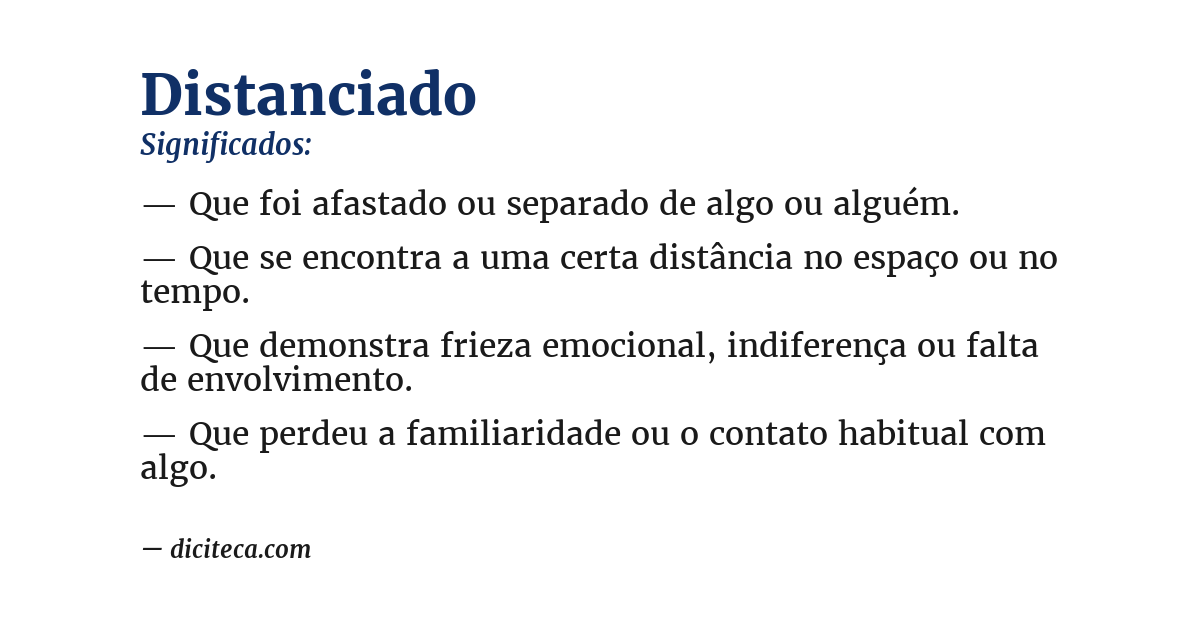 Significado de distanciado