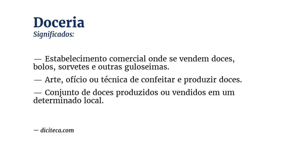 Significado de doceria