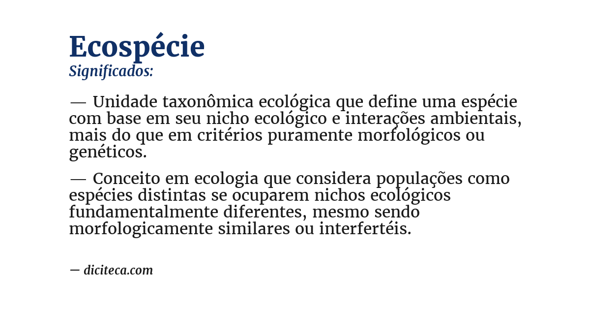 Significado de ecospécie