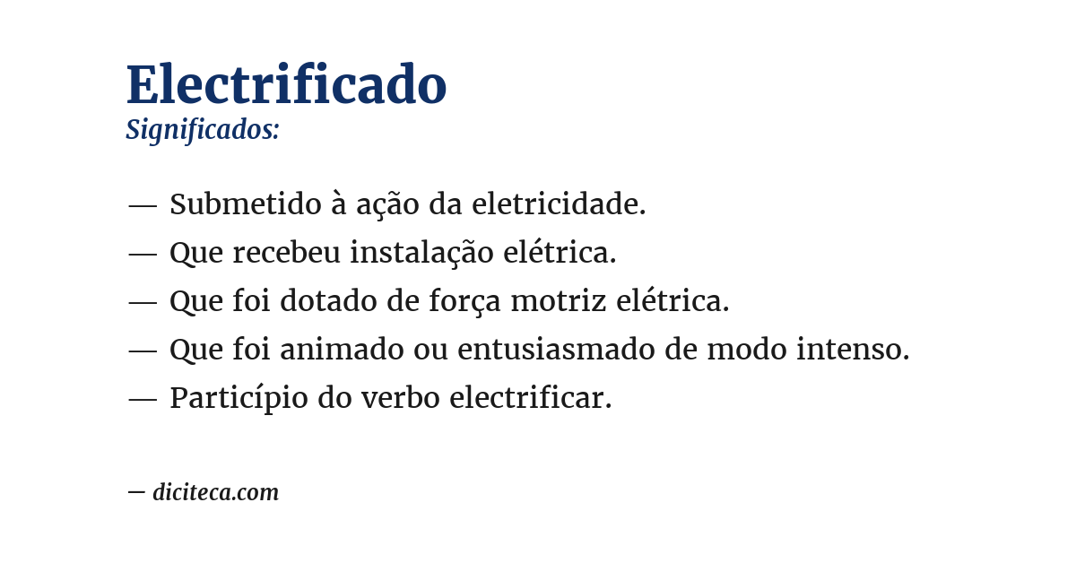 Significado de electrificado