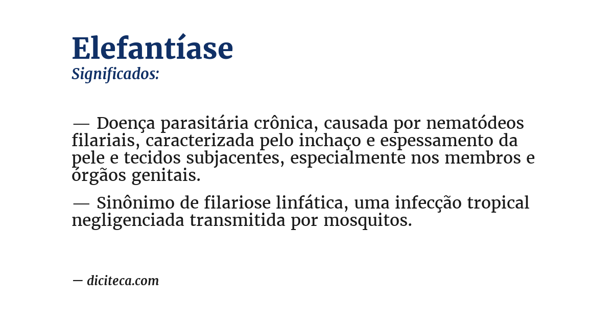 Significado de elefantíase
