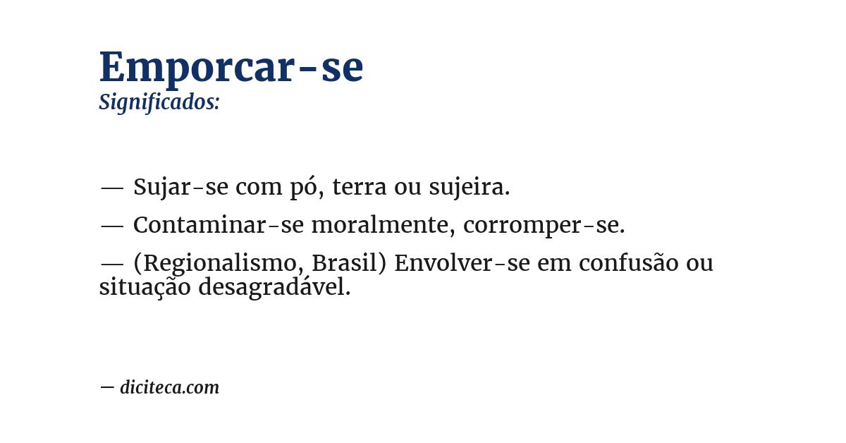 Significado de emporcar-se
