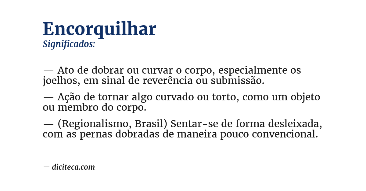 Significado de encorquilhar