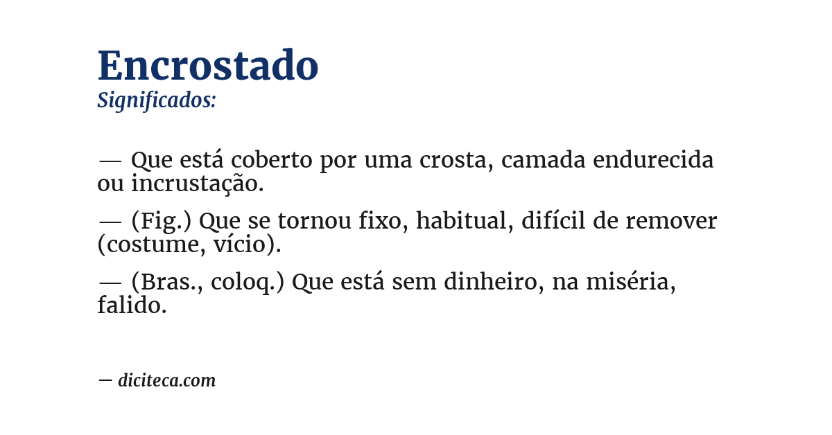 Significado de encrostado