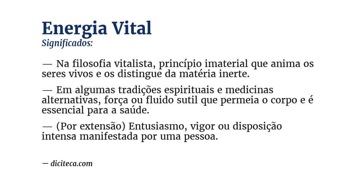 Significado de energia vital