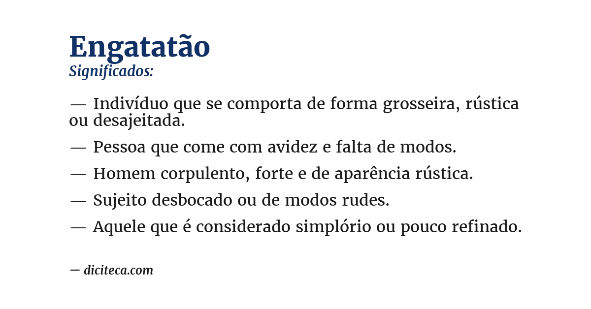 Significado de engatatão