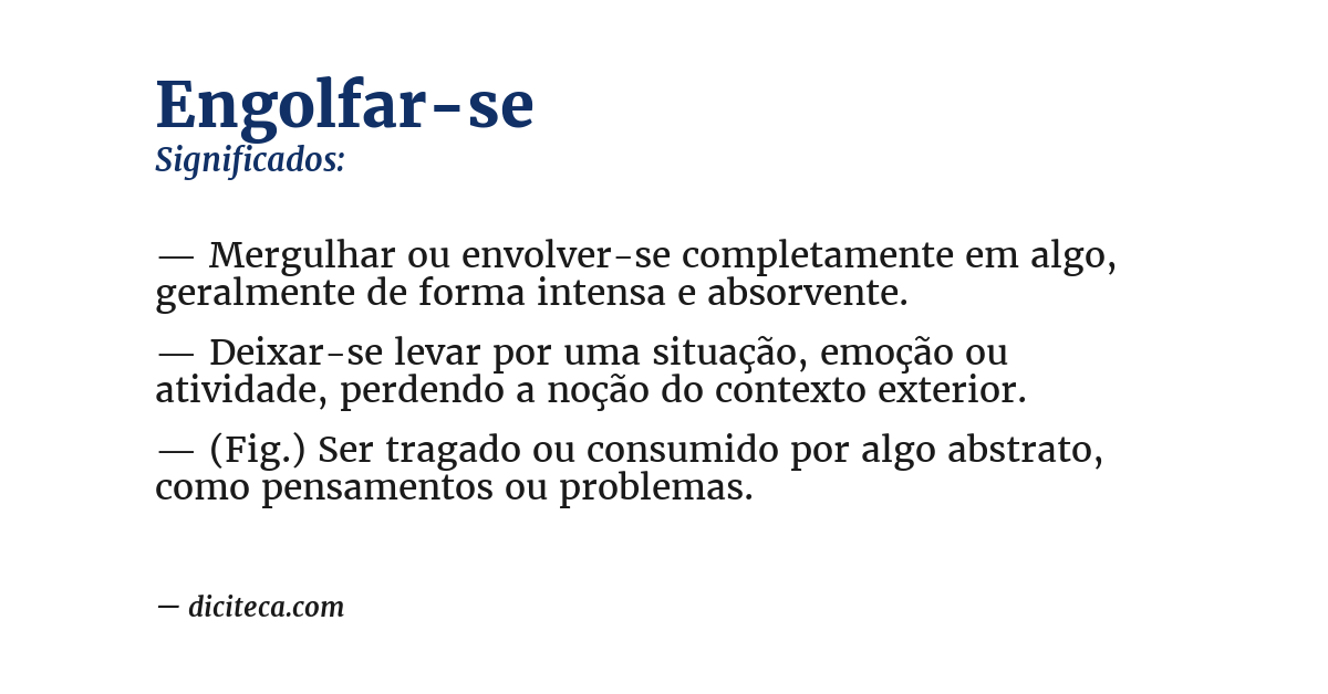 Significado de engolfar-se