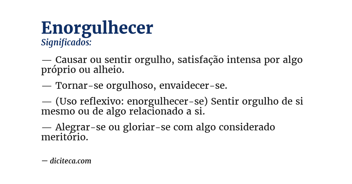 Significado de enorgulhecer
