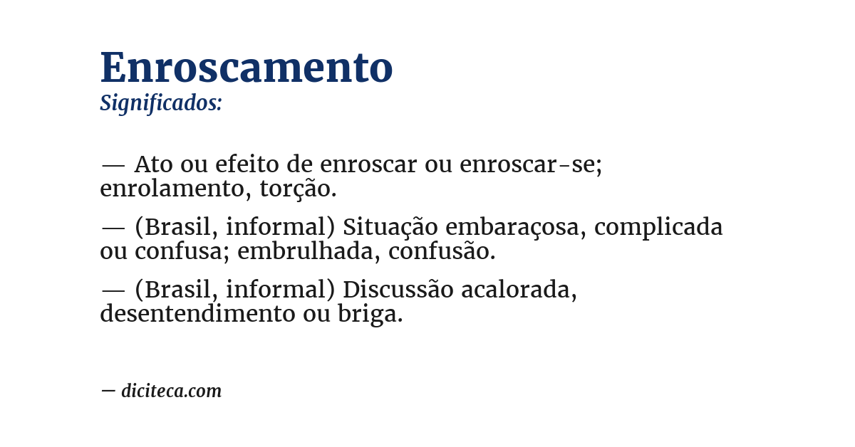 Significado de enroscamento