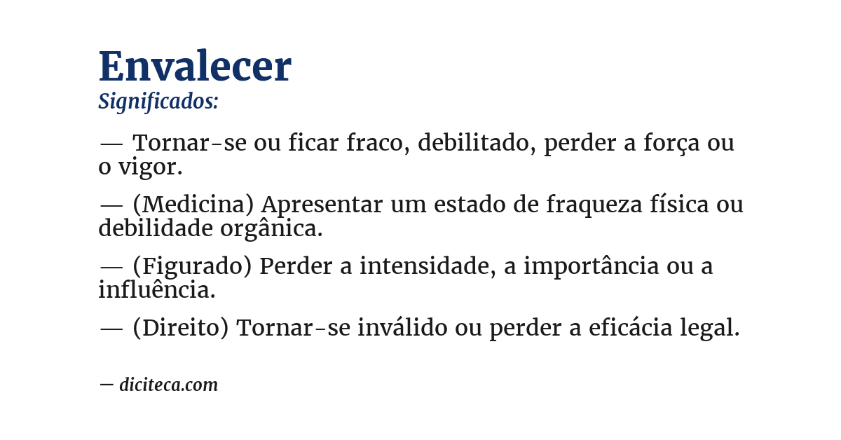 Significado de envalecer