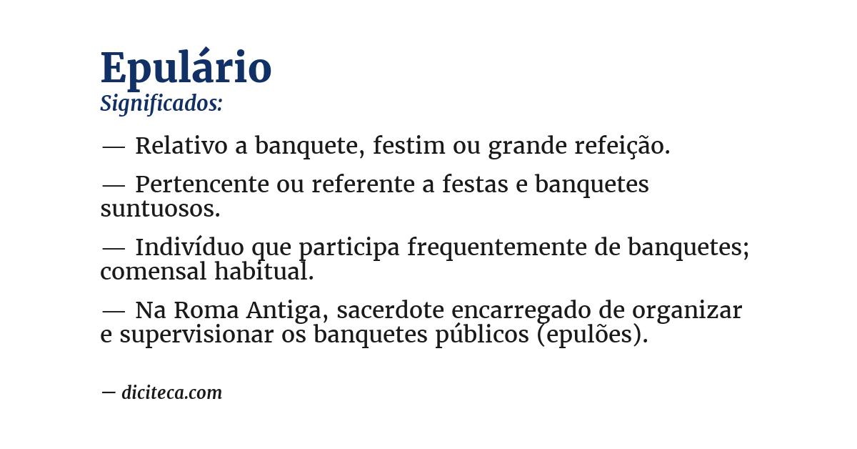Significado de epulário