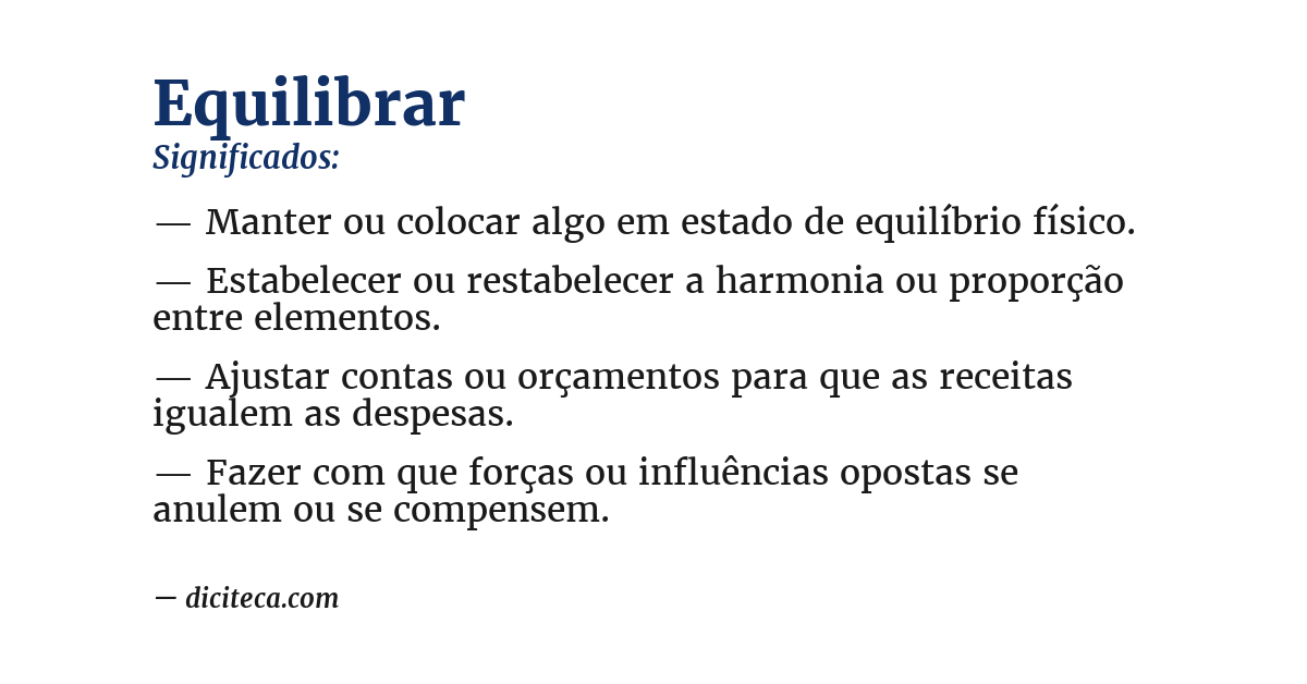 Significado de equilibrar