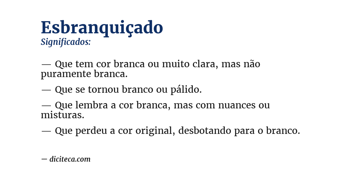 Significado de esbranquiçado