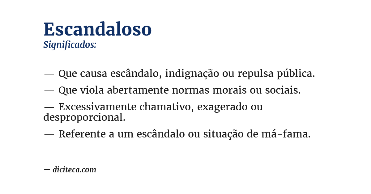 Significado de escandaloso