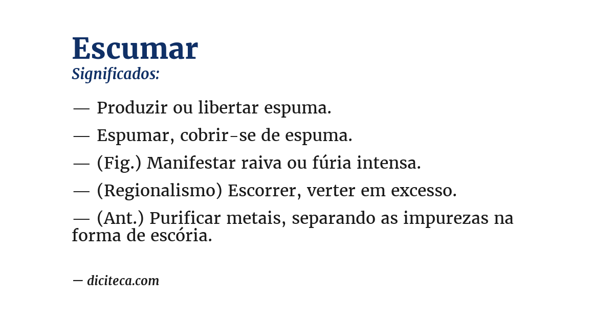 Significado de escumar