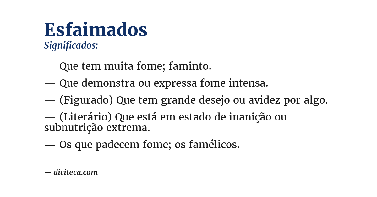 Significado de esfaimados