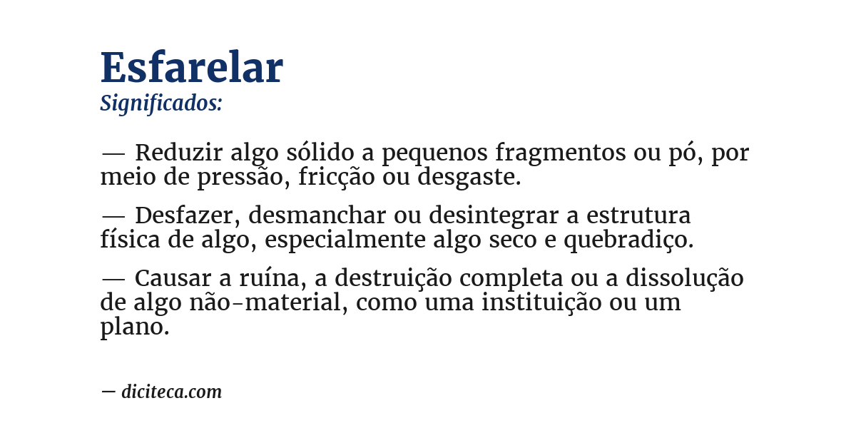 Significado de esfarelar