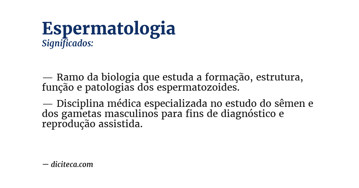 Significado de espermatologia