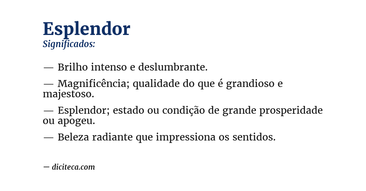 Significado de esplendor