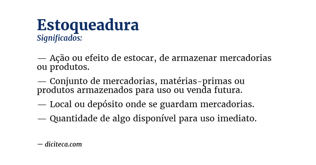 Significado de estoqueadura