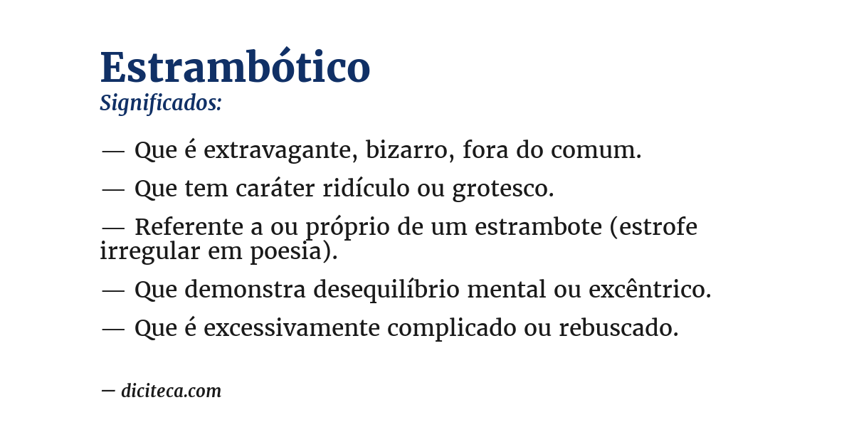 Significado de estrambótico