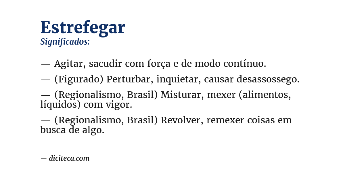 Significado de estrefegar