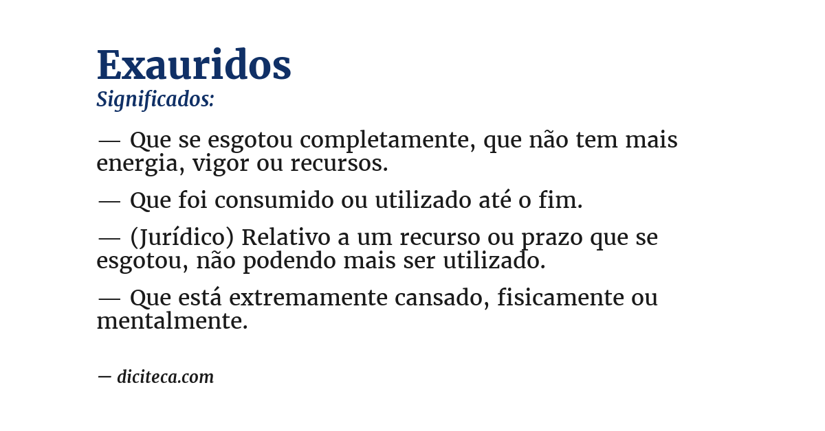 Significado de exauridos