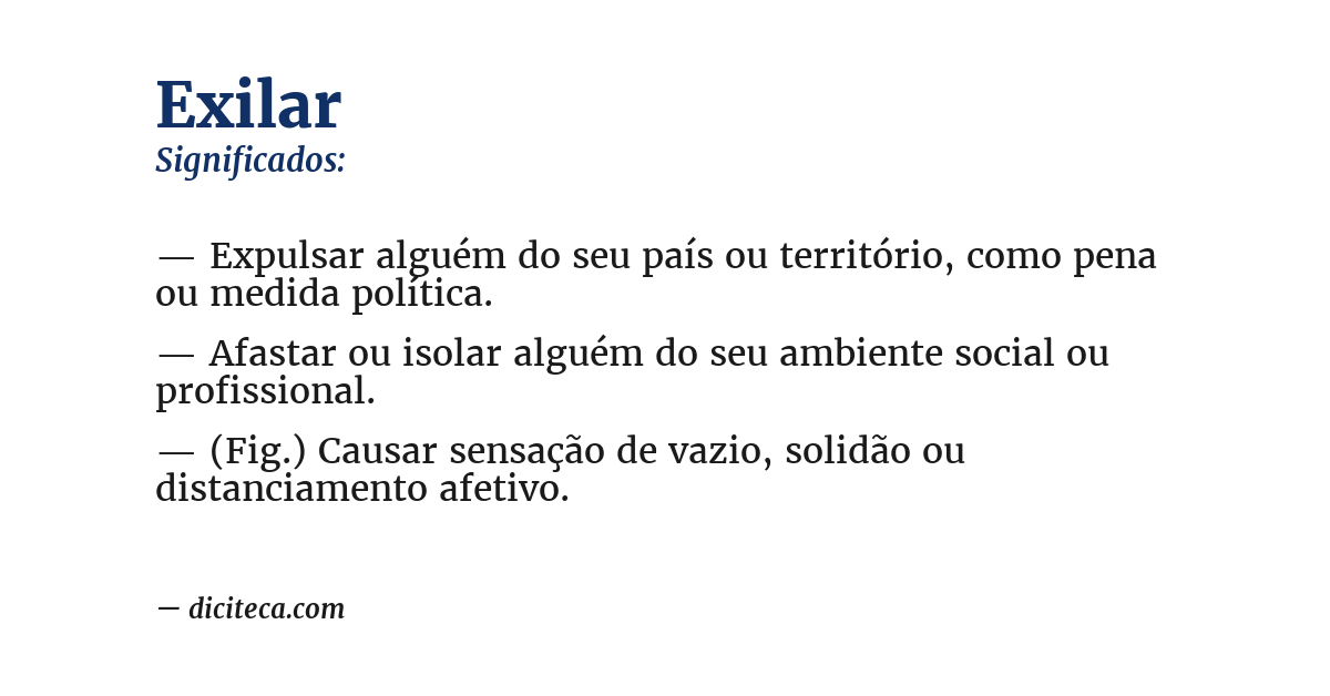 Significado de exilar