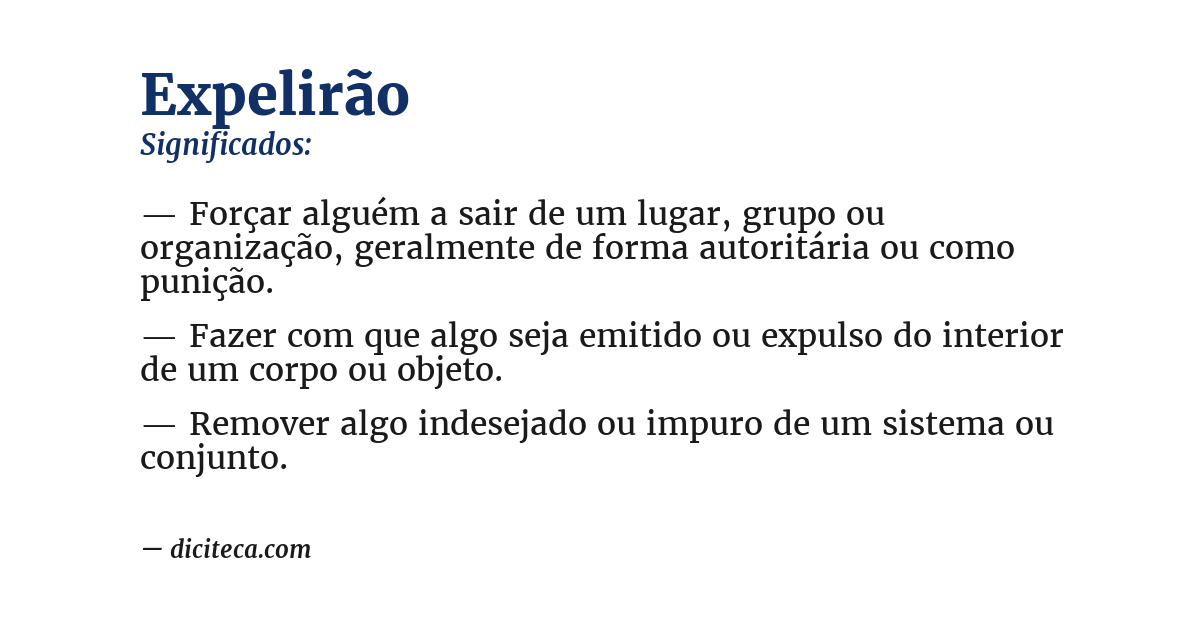 Significado de expelirão