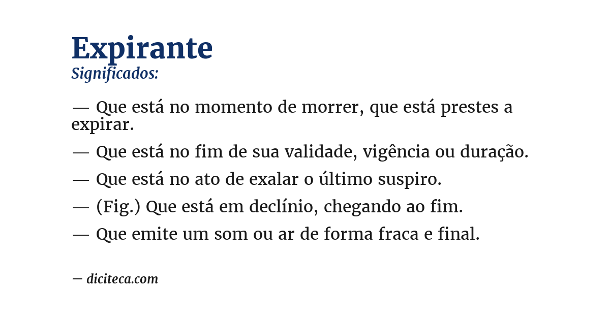 Significado de expirante