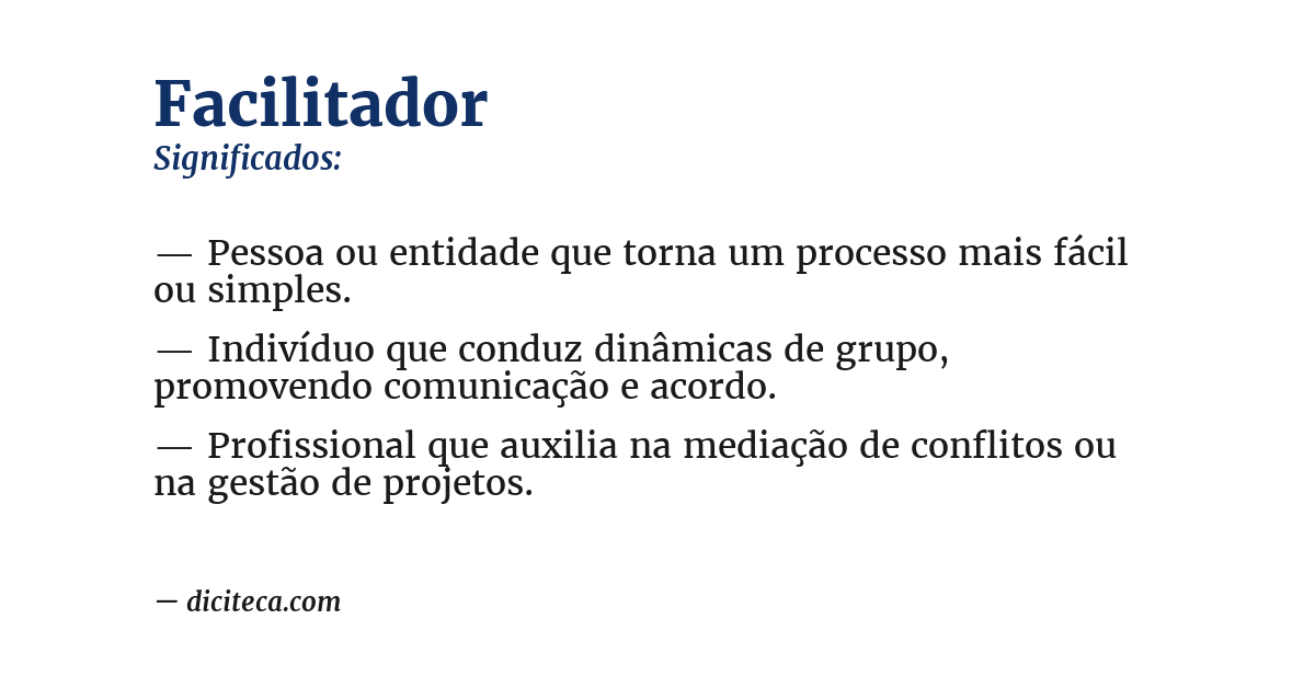 Significado de facilitador