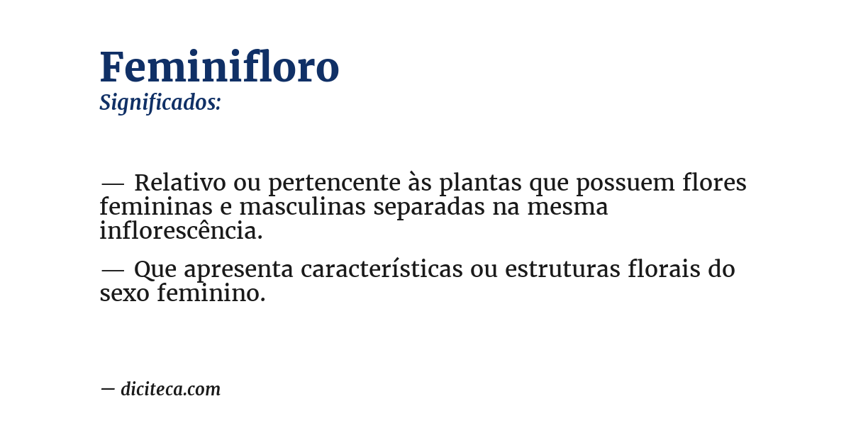 Significado de feminifloro