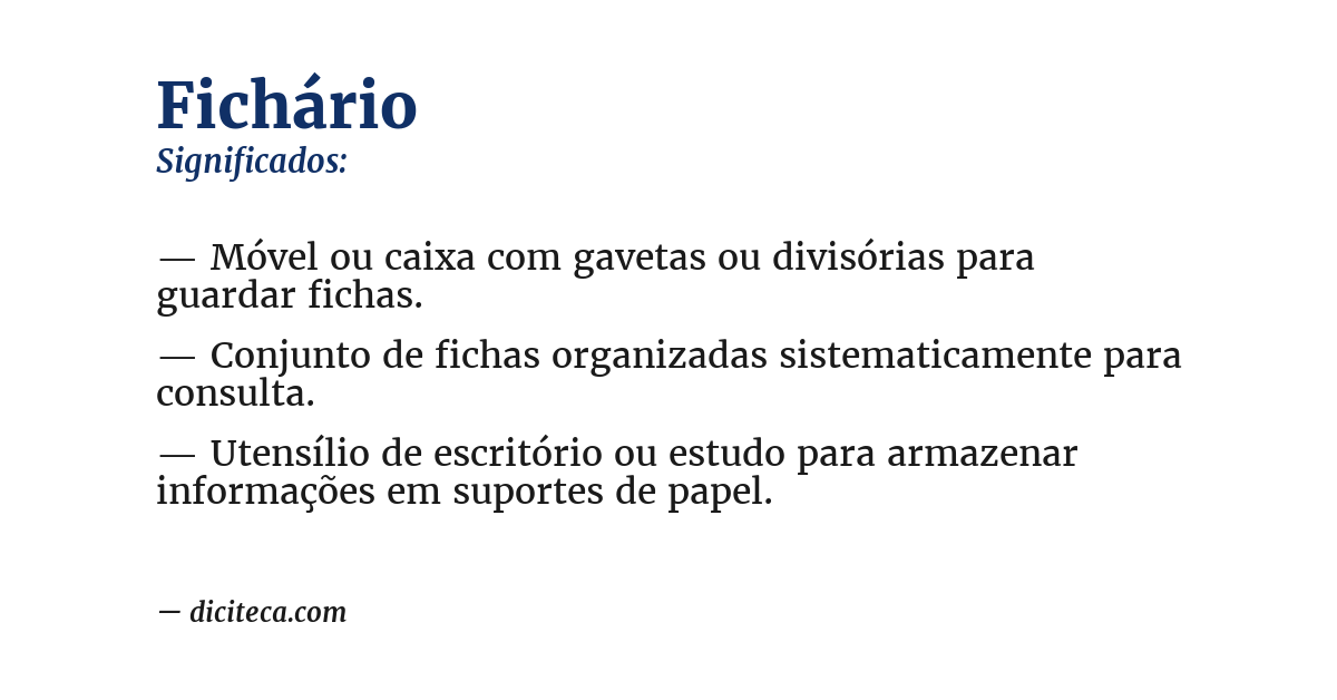 Significado de fichário
