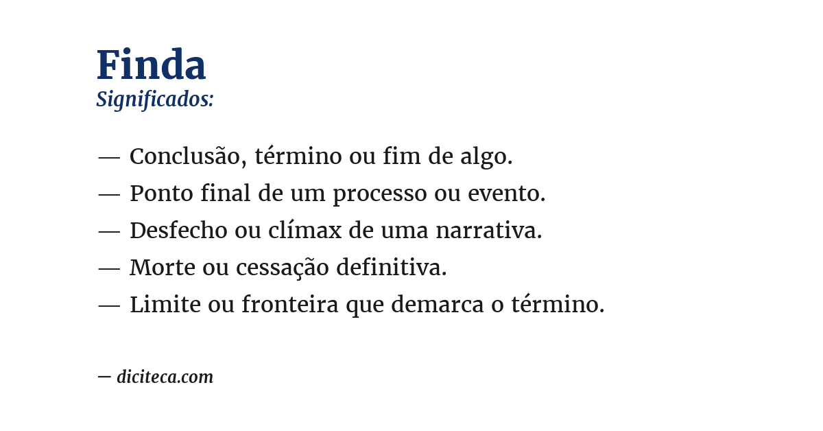 Significado de finda