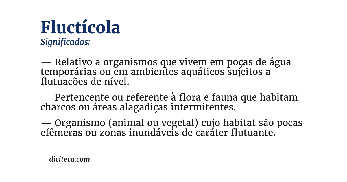 Significado de fluctícola