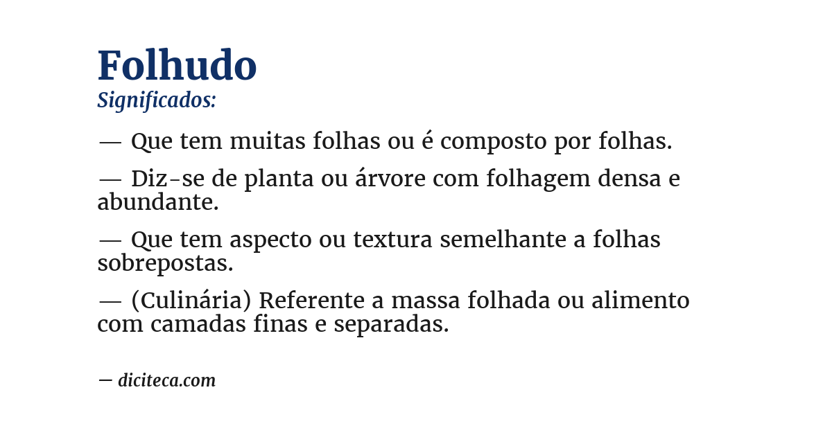 Significado de folhudo
