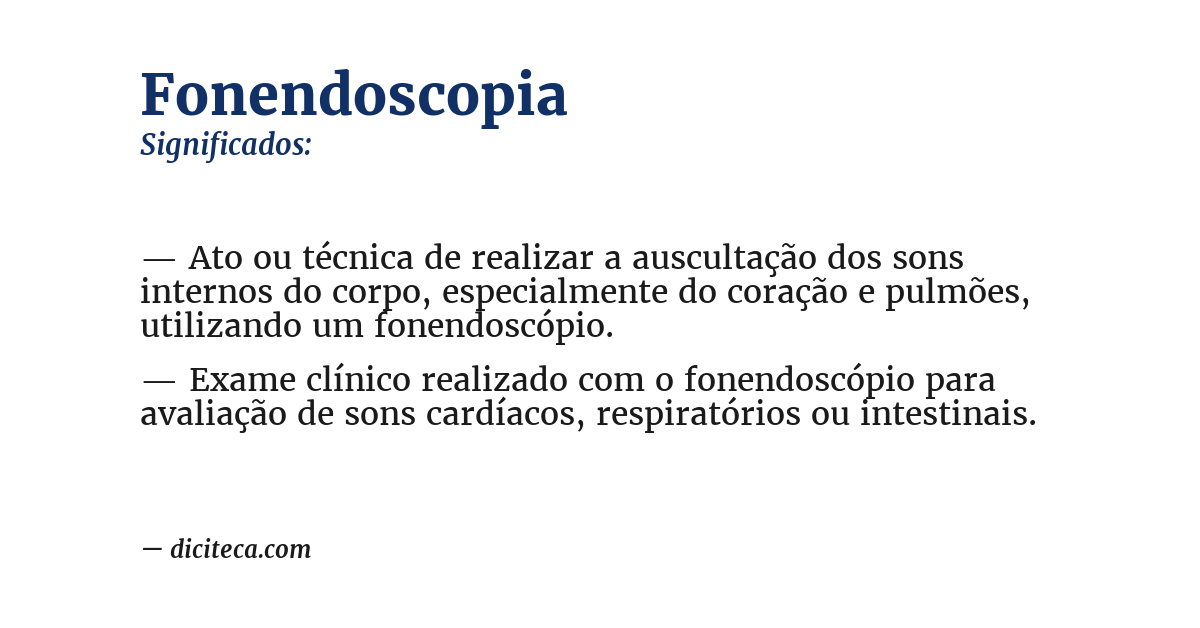 Significado de fonendoscopia