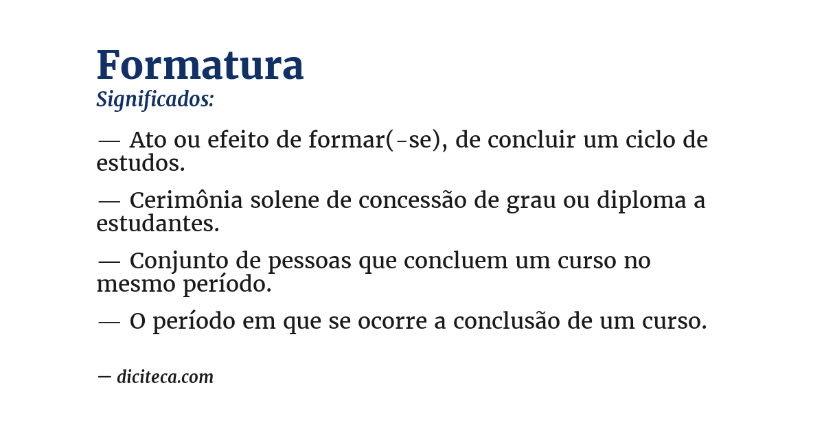 Significado de formatura