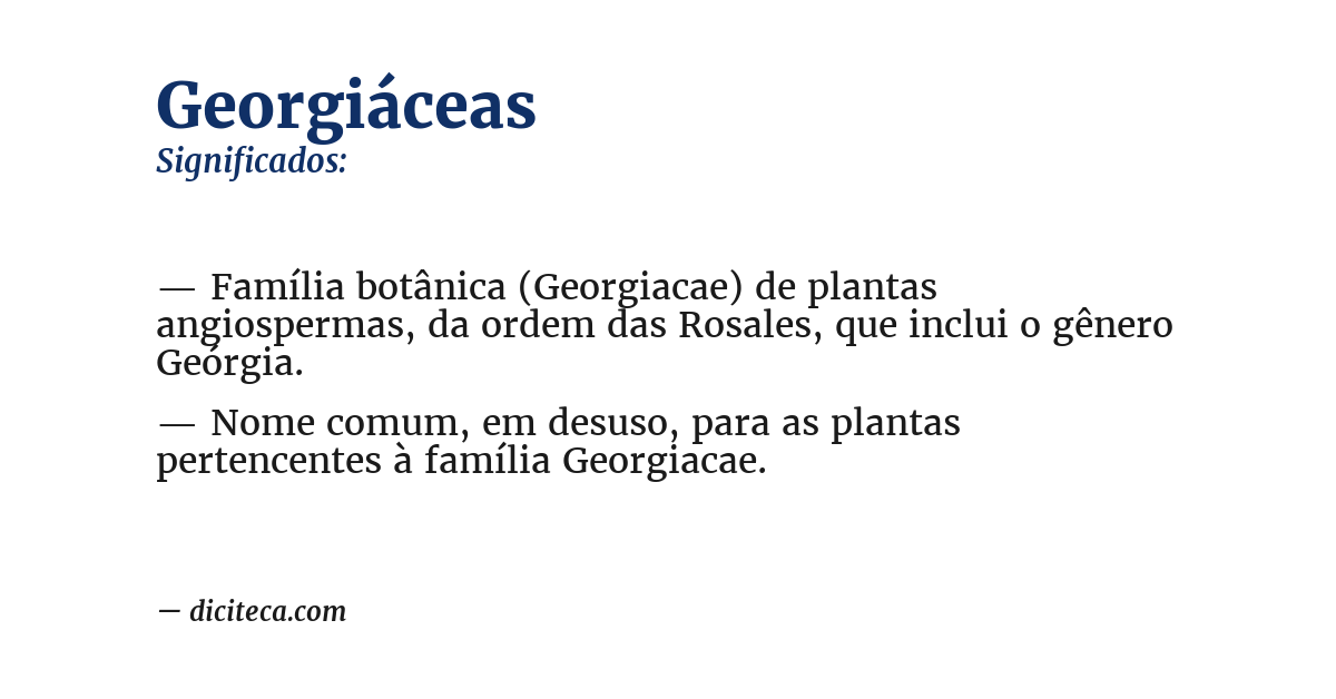 Significado de georgiáceas