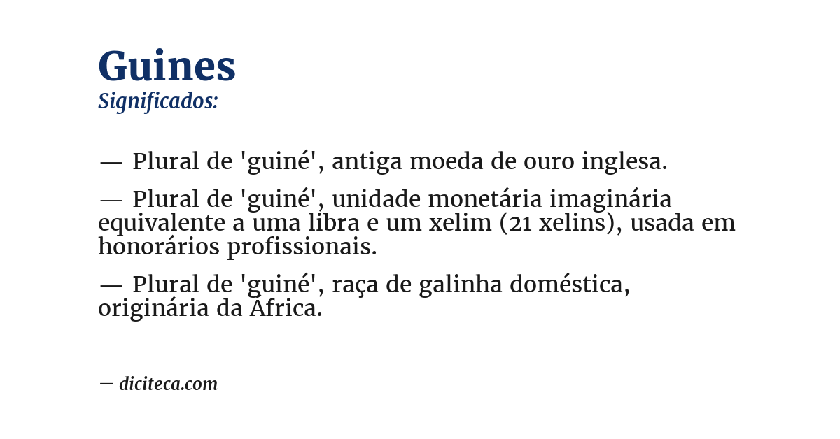 Significado de guines